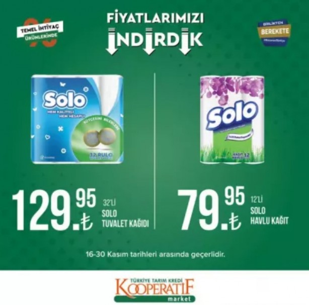 Foto - Tarım Kredi Kooperatif Market’te yeni indirimler belli oldu