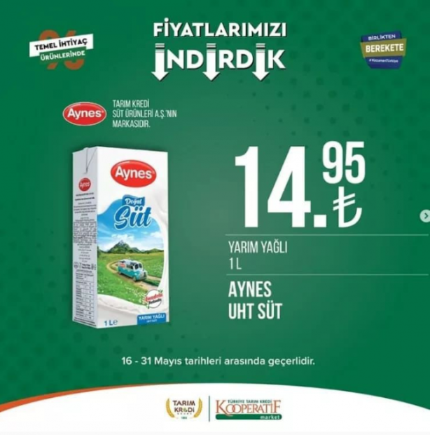 Foto - Tarım kredi marketleri indirimleri paylaştı! Yetişen alıyor
