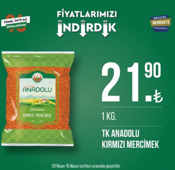 Foto - Tarım Kredi Marketleri yeni indirimlerini Türkiye'ye duyurdu! Tuvalet kağıdı, peynir ve sütün fiyatı düştü