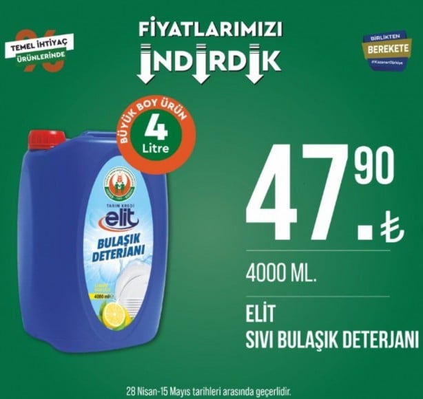 Foto - Tarım Kredi Marketleri yeni indirimlerini Türkiye'ye duyurdu! Tuvalet kağıdı, peynir ve sütün fiyatı düştü