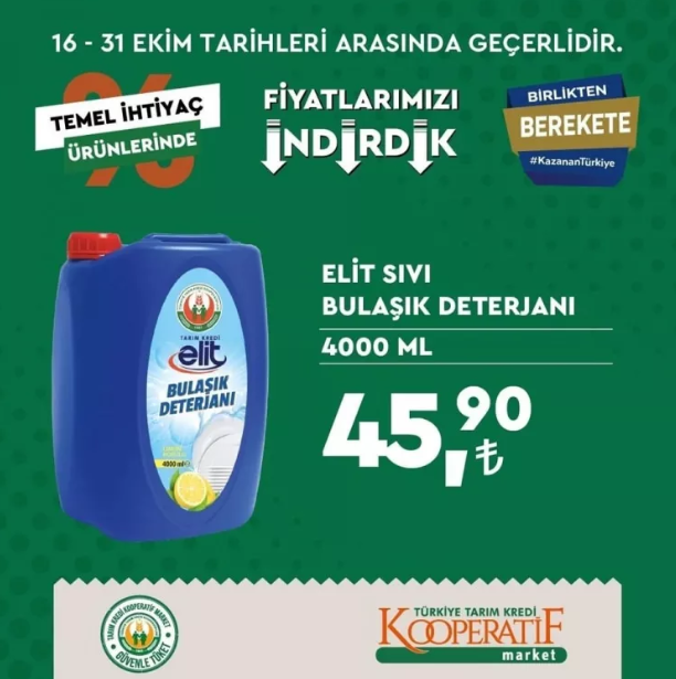 Foto - Tarım Kredi marketleri yeni indirimli ürünler listesini yayınladı