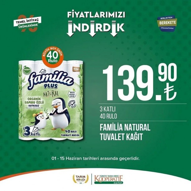 Foto - Tarım Kredi Marketleri'nde dev indirim! 15 Haziran'a kadar koşan alacak: Tuvalet kağıdı, yağ, yumurta...