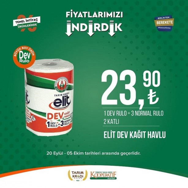 Foto - Tarım Kredi Marketlerinde fiyatlar çakıldı! Tuvalet kağıdı, peynir, yağ ve sayısız üründe büyük indirim