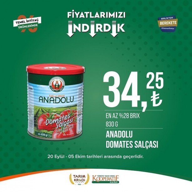 Foto - Tarım Kredi Marketlerinde fiyatlar çakıldı! Tuvalet kağıdı, peynir, yağ ve sayısız üründe büyük indirim