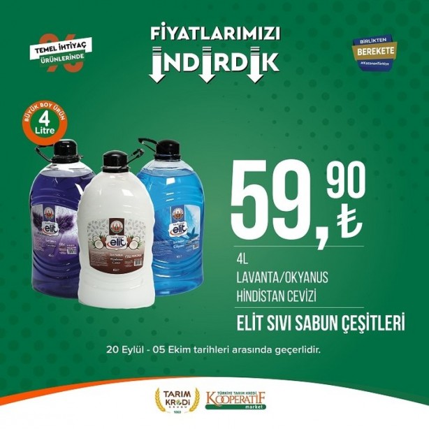 Foto - Tarım Kredi Marketlerinde fiyatlar çakıldı! Tuvalet kağıdı, peynir, yağ ve sayısız üründe büyük indirim