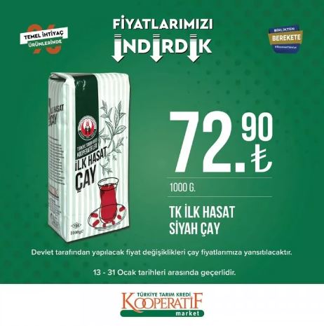 Foto - Tarım Kredi Marketleri'nde yeni indirim! 31 Ocak’a kadar sürecek: Siyah çay, beyaz peynir, tuvalet kağıdı...