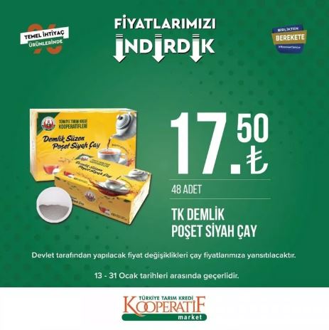 Foto - Tarım Kredi Marketleri'nde yeni indirim! 31 Ocak’a kadar sürecek: Siyah çay, beyaz peynir, tuvalet kağıdı...
