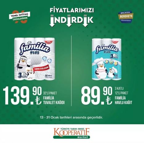 Foto - Tarım Kredi Marketleri'nde yeni indirim! 31 Ocak’a kadar sürecek: Siyah çay, beyaz peynir, tuvalet kağıdı...