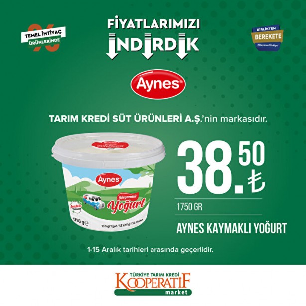 Foto - Tarım Kredi Marketlerinde yeni indirim başladı