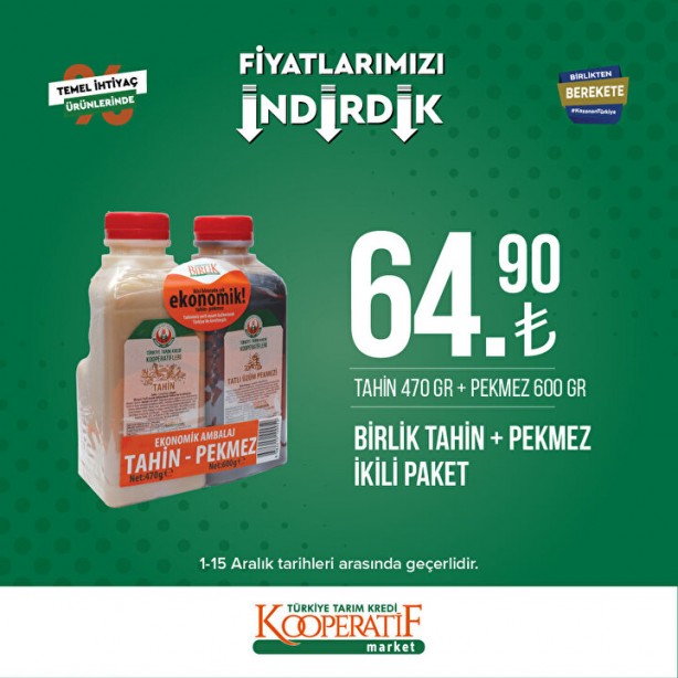 Foto - Tarım Kredi Marketlerinde yeni indirim başladı