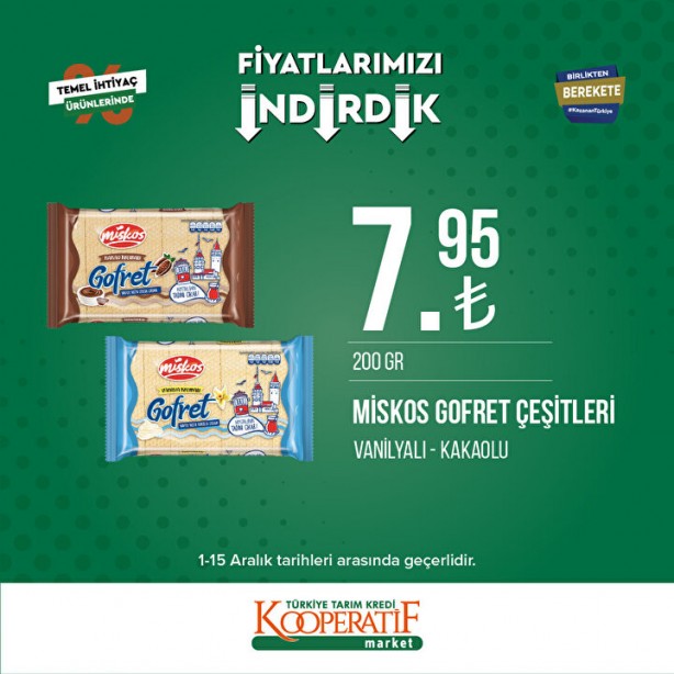 Foto - Tarım Kredi Marketlerinde yeni indirim başladı
