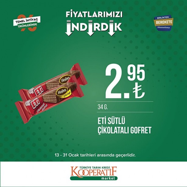 Foto - Tarım Kredi Marketleri'nde son indirim duyuruldu! Ay sonunda bitecek: Yağ, tuvalet kağıdı, un...