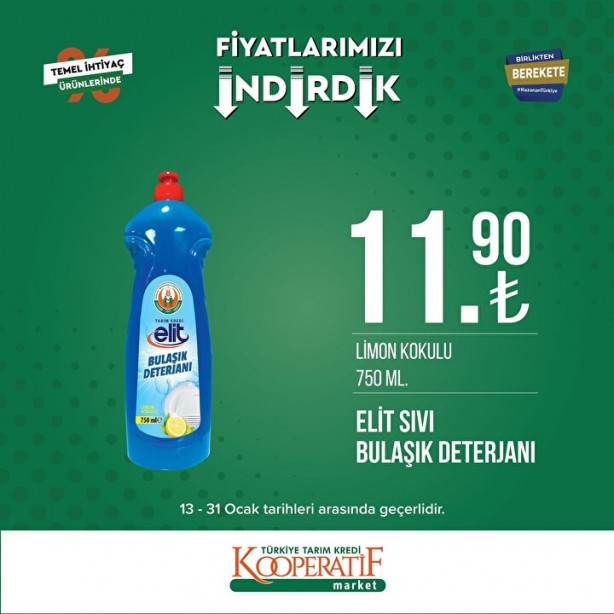 Foto - Tarım Kredi Marketleri'nde son indirim duyuruldu! Ay sonunda bitecek: Yağ, tuvalet kağıdı, un...