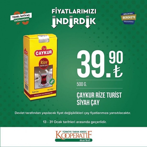 Foto - Tarım Kredi Marketleri'nde son indirim duyuruldu! Ay sonunda bitecek: Yağ, tuvalet kağıdı, un...