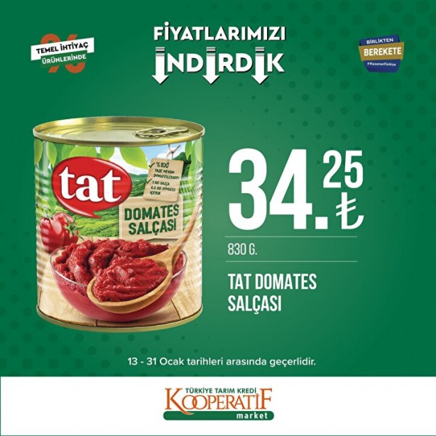 Foto - Tarım Kredi Marketleri'nde son indirim duyuruldu! Ay sonunda bitecek: Yağ, tuvalet kağıdı, un...