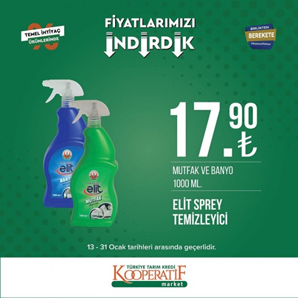 Foto - Tarım Kredi Marketleri'nde son indirim duyuruldu! Ay sonunda bitecek: Yağ, tuvalet kağıdı, un...