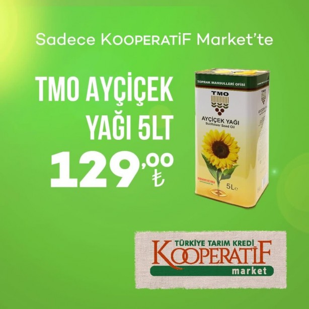 Foto - Tarım Kredi'de 5 lt Ayçiçek Yağları ile Toz Şekerde çılgın indirim! İşte TMO 26 Nisan sıvı yağ, kırmızı et fiyatları
