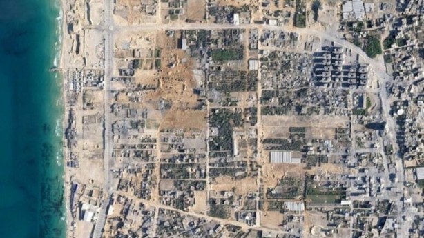 Taş üstünde taş kalmadı! Gazze’ye saldırılar uydudan görüntülendi