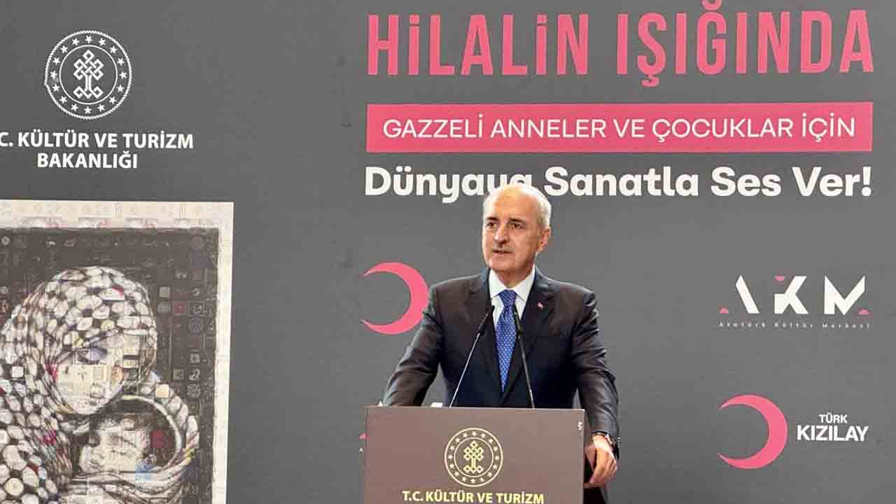 TBMM Başkanı Kurtulmuş’tan sergide Filistin vurgusu: ‘Gazzeli anne ve çocuklar için dünyaya ses ver’