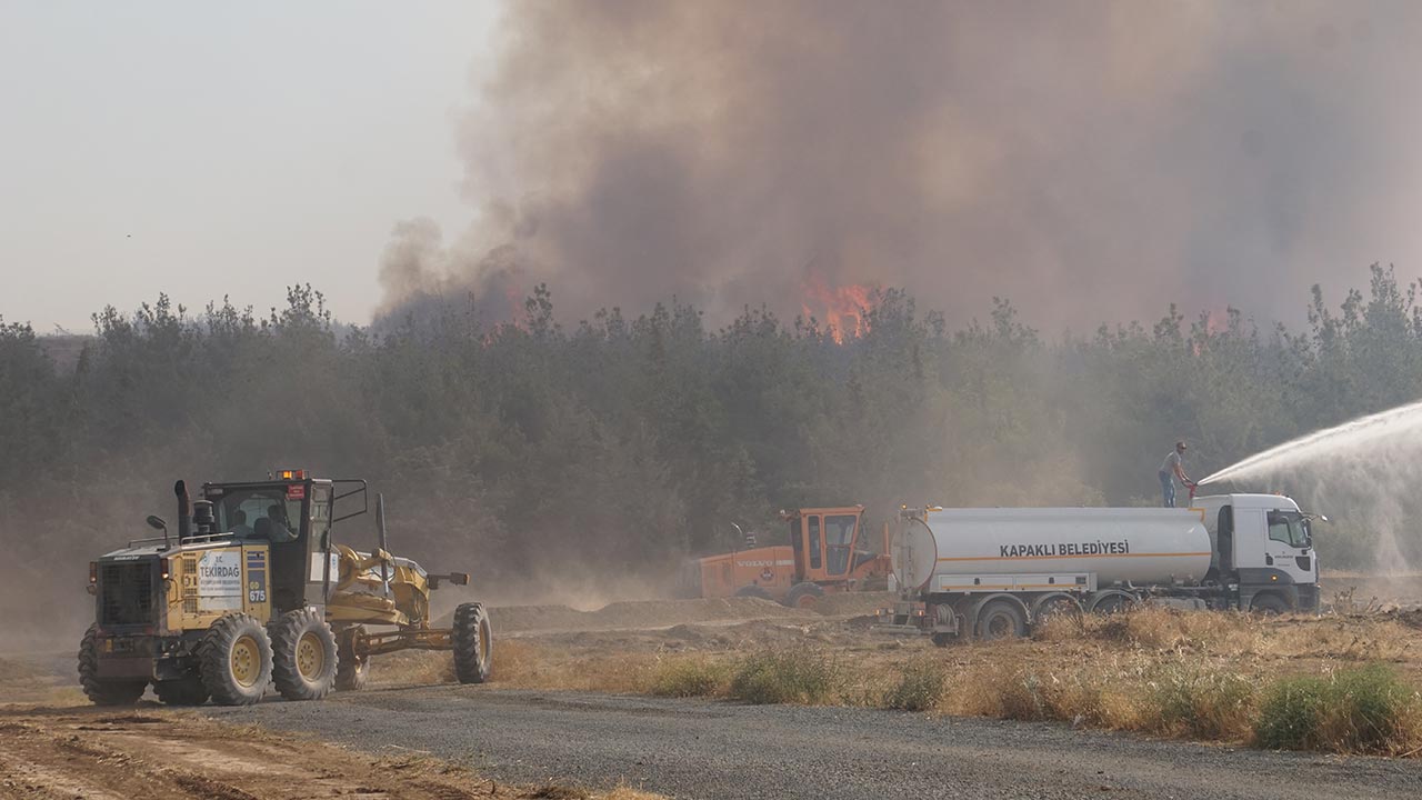 Foto - Tekirdağ ve Çanakkale yanıyor! Orman yangını otoyolu kapattı