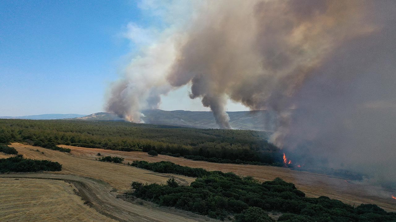 Foto - Tekirdağ ve Çanakkale yanıyor! Orman yangını otoyolu kapattı