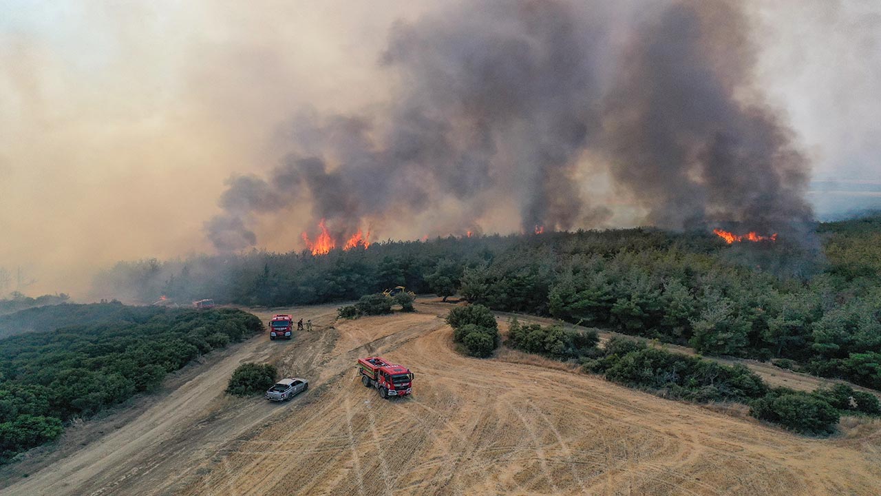 Foto - Tekirdağ ve Çanakkale yanıyor! Orman yangını otoyolu kapattı