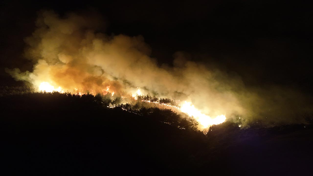 Foto - Tekirdağ’da korkutan yangın! Alevler ormandan yerleşim alanına yaklaşıyor