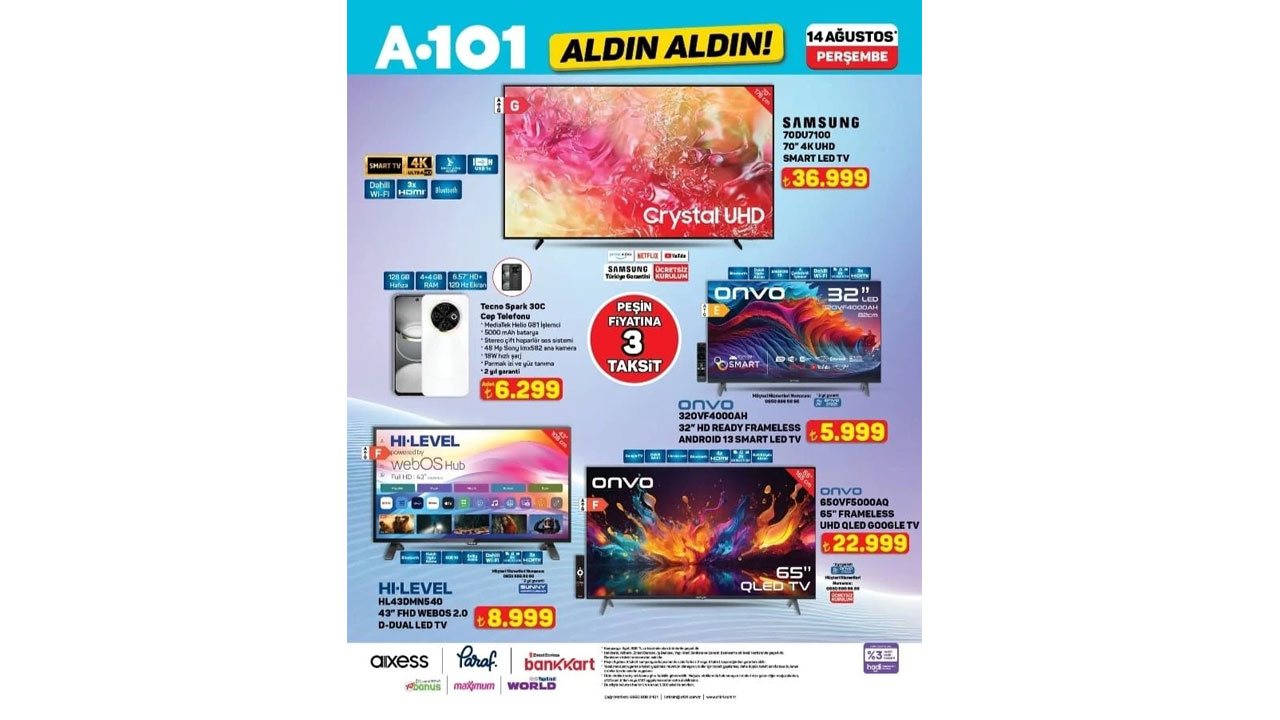 Foto - Teknolojiye doyuracak fırsatlar! A101’de 14 Ağustos indirimleri dolu dolu geliyor