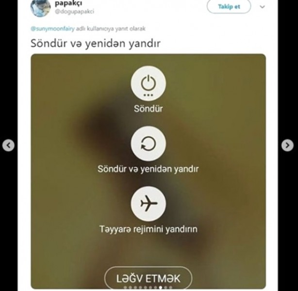 Foto - Telefonun dilini Azerice yaparsanız bakın ne olur