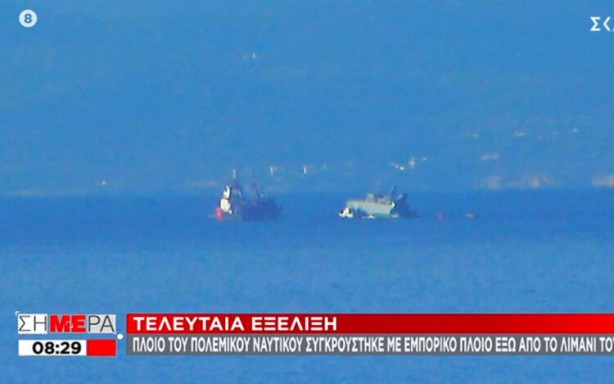 Foto - Televizyonlar canlı yayına geçti! Yunan savaş gemisi battı