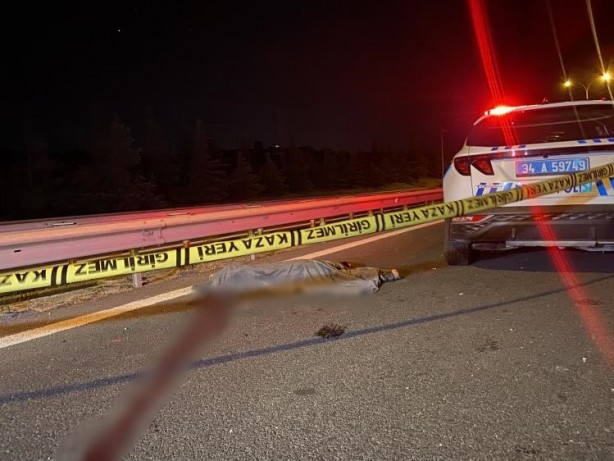 Foto - TEM Otoyolu’nda yayaya otomobil çarptı