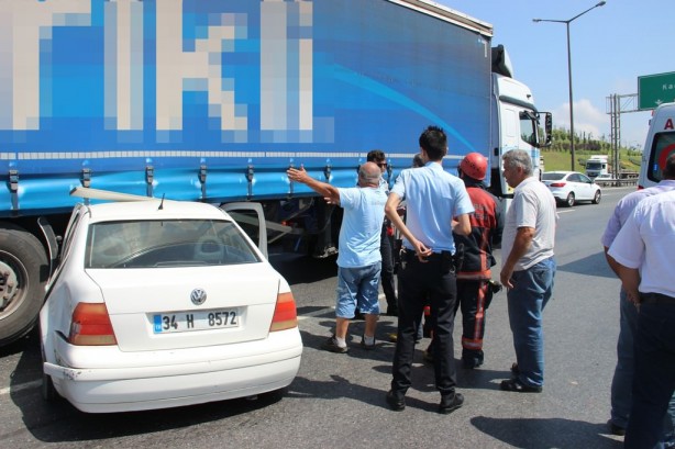 TEM'de akılalmaz kaza!