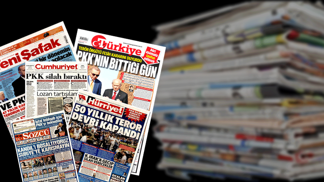 Terörün bitmesinden kimler rahatsız? İşte PKK’nın feshi sonrası gazete manşetleri