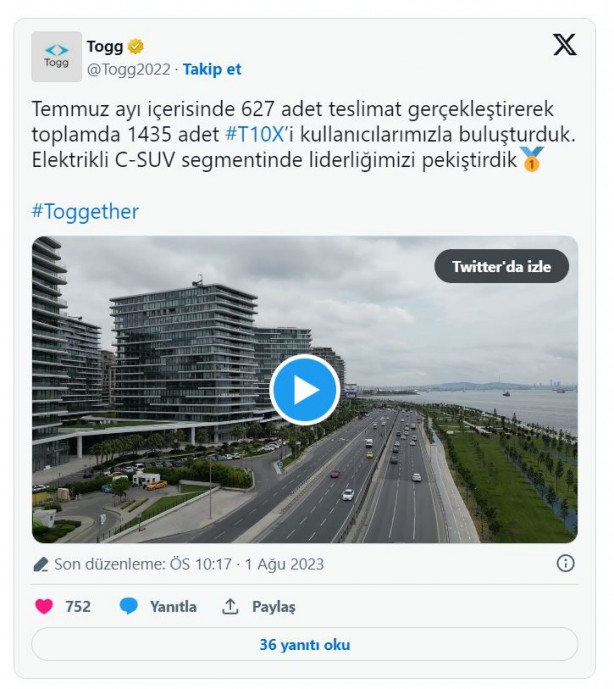 Foto - Togg teslimat sayısını açıkladı