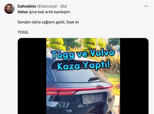 Foto - TOGG, Volvo’yu rezil rüsva etti! Dünyanın en sağlam aracı olarak anılıyordu