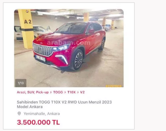 Foto - Togg'un ikinci el satış fiyatı şok etti! 