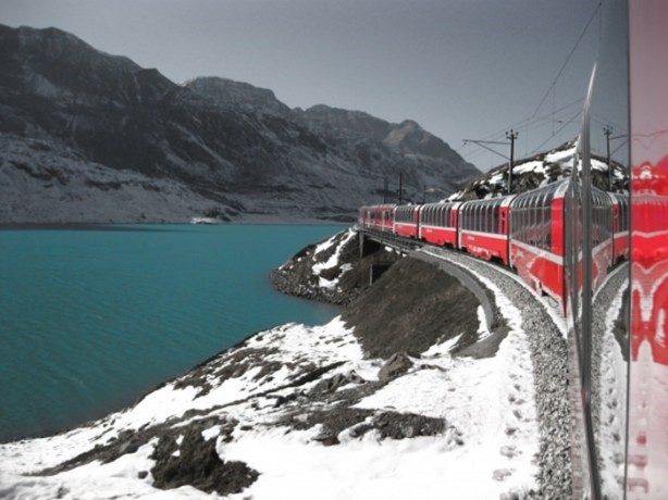Foto - Tren yolunda muhteşem manzara