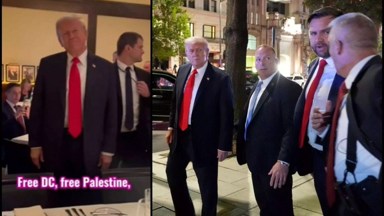 Foto - Trump'a gittiği restoranda Filistin protestosu