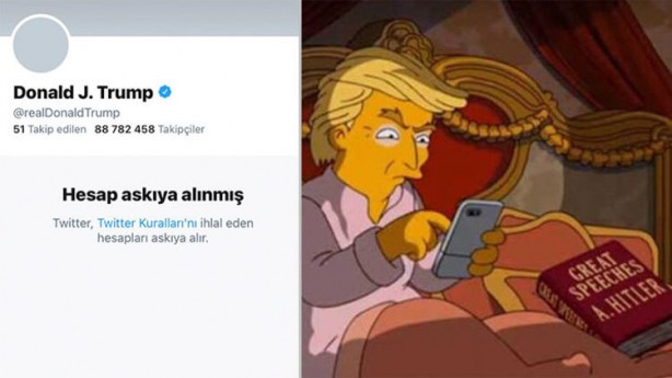 Trump'ın Twitter hesabı askıya alındı! Simpsonlar'ın bu sahnesi de çıktı!