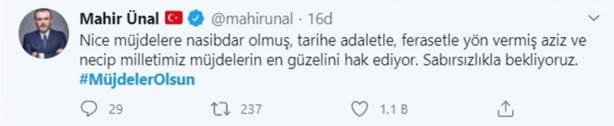 Foto - Tüm dünya 15:00’a odaklandı! İşte siyasilerin #müjdelerolsun paylaşımları
