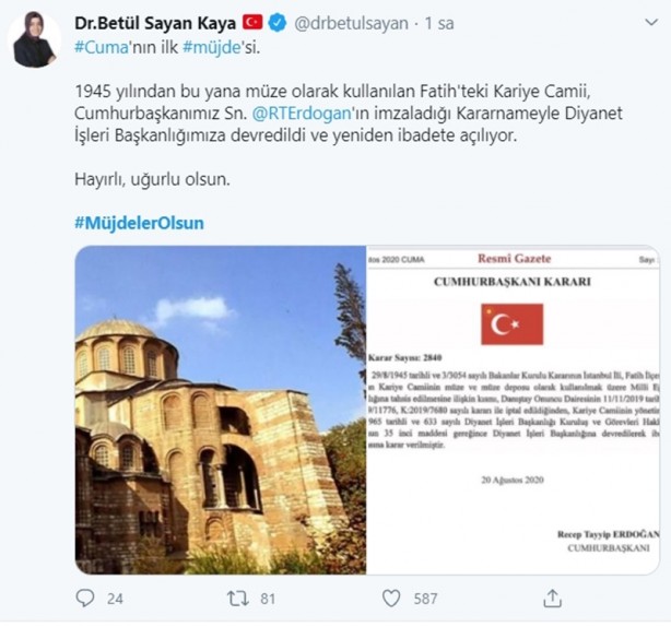 Foto - Tüm dünya 15:00’a odaklandı! İşte siyasilerin #müjdelerolsun paylaşımları