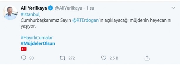 Foto - Tüm dünya 15:00’a odaklandı! İşte siyasilerin #müjdelerolsun paylaşımları