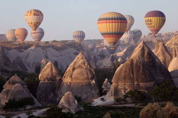 Foto - Turistler, Kapadokya'yı gökyüzünden keşfediyor