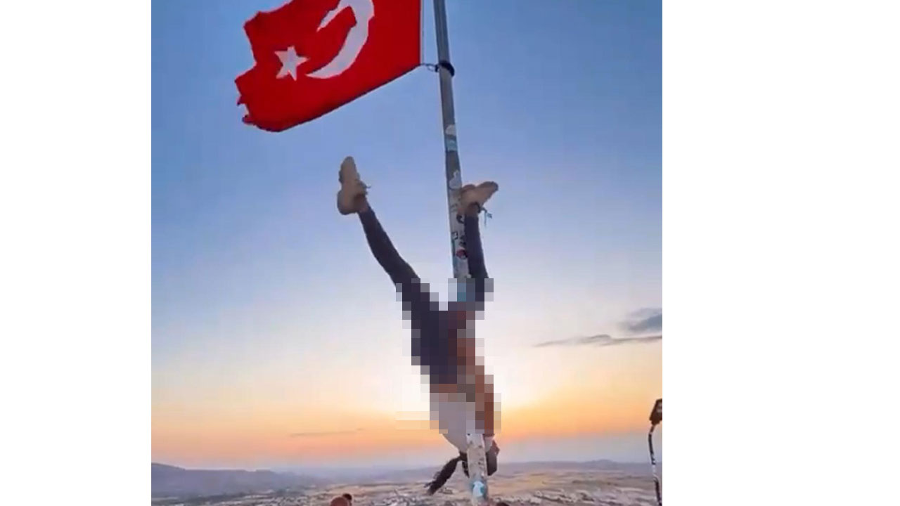 Türk bayrağını ahlaksızlığına alet etmişti! Valilik harekete geçti