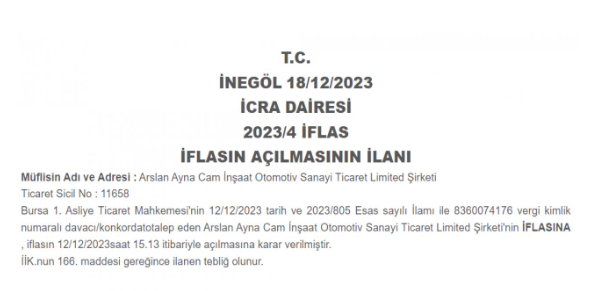 Foto - Türk firmasının konkordato talebi reddedildi! İflas ettiler