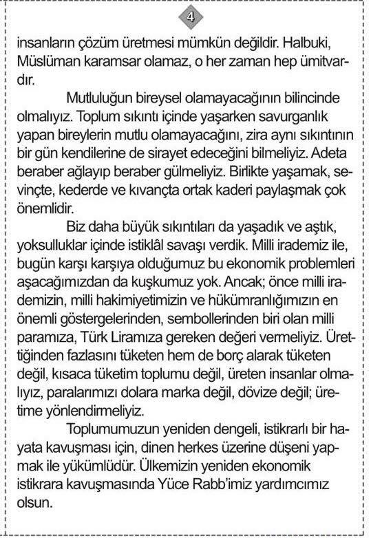 Foto - Türk Lirası 2001 yılında Diyanet'in hutbe konusu olmuştu
