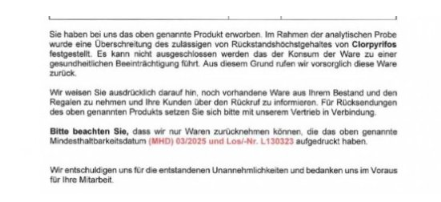 Foto - Ünlü gıda markasında böcek ilacı tespit edildi! Marketlerden acil olarak toplatılıyor