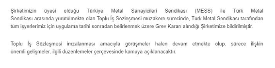 Foto - Türk otomotiv devinde grev kararı! Resmi duyuru yapıldı, borsada hissesi olanlar tedirgin