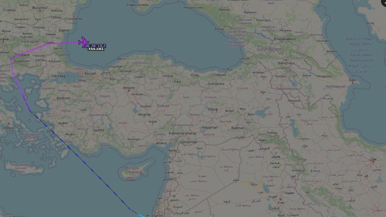 Foto - Türkiye, İsrail uçağını engelledi! Uçağın aksiyon sonrası aldığı rota dünya gündemine oturdu