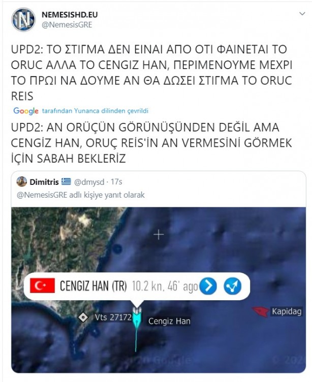 Foto - 'Türkiye' paniği: Oruç Reis'in bir hareketi Yunanistan'ı salladı!